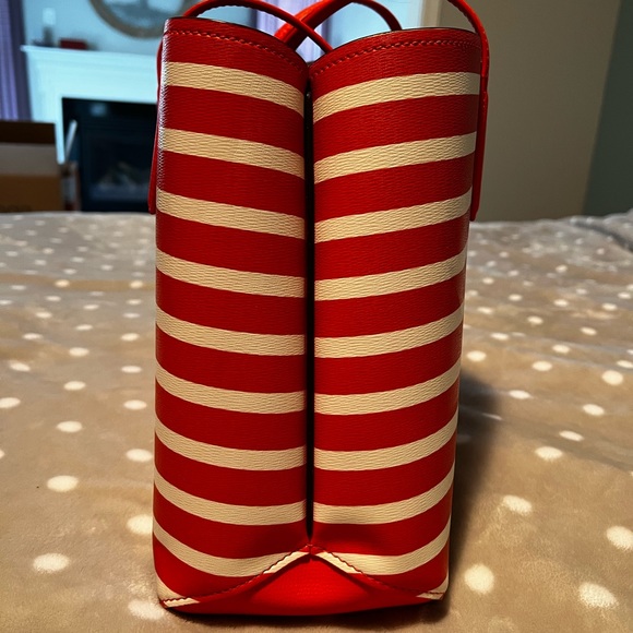 ♠️Kate Spade ♠️ ALL DAY Sailing Tote Tamarillo STRIPED Orange & White Large tote - Picture 4 of 11